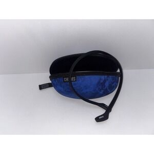 Chums Blue Wave Sunglasses Clam Shell Hard Case Zipper & Glasses Neck Strap